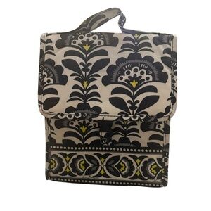 Vera Bradly Stylish Black and Yellow Patterned Lunch Bag. Brand new